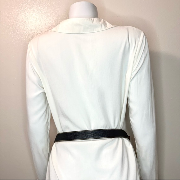 Black brown genuine leather gold tone buckle skinny belt - Picture 5 of 8